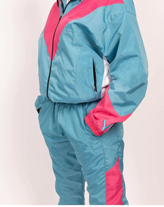 Top Trending Custom Made Wholesome Loose Fit Women's Jogging Set Article 2pcs Colour Block Tracksuit Embroidered Solid Pattern - Product Image 6