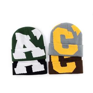 2023หมวกบีนนี่ผ้าฝ้าย100% ใส่ได้ทั้งชายและหญิงหมวกบีนนี่ลำลองลายทางพร้อมพิมพ์พัฟฤดูหนาวสำหรับการเดินทาง - Product Image 4