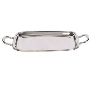 Plateau en métal Forme Thé Table Basse Plateau Ottoman Avec Poignée Unique en Argent pour les Collations Alimentaires Plateau de Service Hôtels - Product Image 5