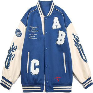 Vestes d'université surdimensionnées pour hommes, avec logo personnalisé, vestes d'université en cuir Letterman uni, vente en gros de vestes d'université vierges brutes disponibles - Product Image 3