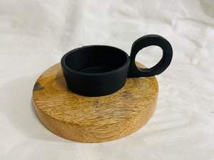 Cuenco de Madera Redondo Moderno Personalizado, Cuenco de Madera Ecológico Hecho a Mano para Velas Grandes, Portavelas Navideño para Decoración del Hogar - Product Image 5