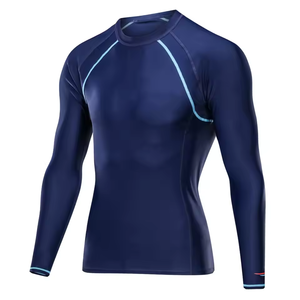 T-shirt de compression à manches longues pour homme, respirant, séchage rapide, en spandex/polyester, haut de surf conçu pour un mouvement quadridirectionnel 2026 - Product Image 4