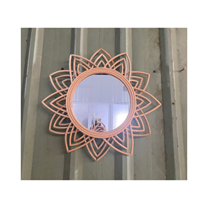 Rattan <b>mirror</b> decorative oval wall accent, <b>wicker</b> frame and glass panel, hallway or bathroom decor, made in Vietnam, Premium - Product Image 4