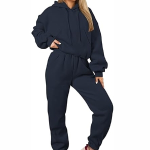 Conjuntos de chándal con capucha para mujer de calidad profesional Ropa estampada de peso pesado con pantalón Características de talla grande - Product Image 6