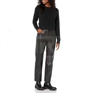 Pantalones de cuero puro para hombre, venta al por mayor, precio barato, pantalones de cuero con estampado de logotipo personalizado, material de alta calidad 100% hecho - Product Image 3