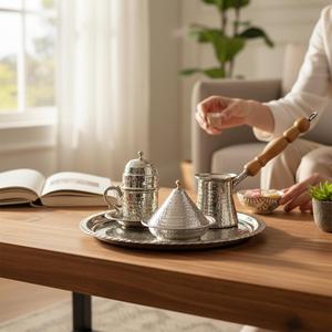 Traditional Vintage Copper Coffee <b>Cup</b> <b>Set</b> Moroccan for Tea Milk Drinkware Glass Ceramic Plastic Metal Classic for Kitchen Gift - Product Image 3