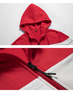 Sweat à capuche pour hommes personnalisé avec fermeture à glissière multicolore poche ajustée vêtements d'hiver fabriqués en usine sweats à capuche à fermeture éclair - Product Image 5