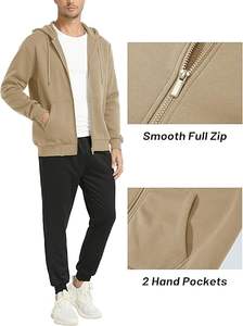 Sudadera con capucha y cremallera de gran tamaño para hombre y mujer, chaqueta informal de lana de algodón pesado - Product Image 6