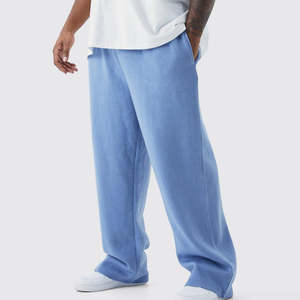 Pantalons de jogging décontractés amples et surdimensionnés en toile légère respirante pour hommes, lavés, unis, personnalisés, 2025 - Product Image 3