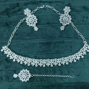 ชุดสร้อยคอมินาสีเงินสไตล์บอลลีวู้ดแบบโบราณสุดพิเศษ - Product Image 1