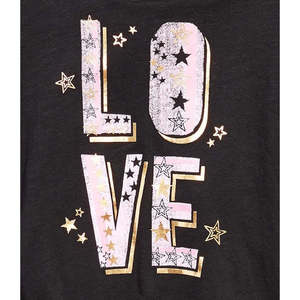 T-shirt Extra Large Epic Threads per Ragazze Grandi, Nera, Vestibilità Slim, Stile Coreano, in Cotone Traspirante con Decorazioni a Stella e Lettere - Product Image 2