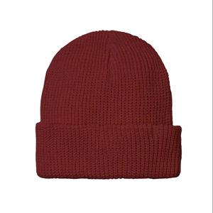 HZM-18510 Bonnet d'hiver en acrylique 100% tricoté, personnalisable en usine, uni, à revers, couleurs personnalisées, à motif écossais, respirant, imperméable - Product Image 1