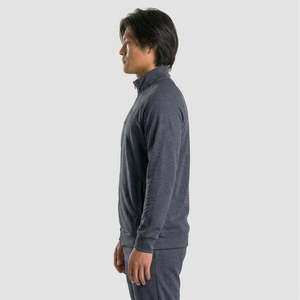เสื้อเชิ้ตสีชาร์โคลแบบมีซิป คอตั้ง ทรงปกติ สไตล์ลำลอง เหมาะสำหรับฤดูใบไม้ร่วง - Product Image 3