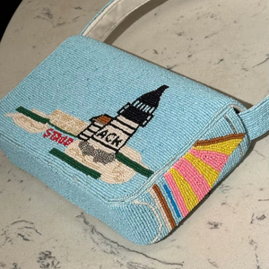 Sac à perles multicolores avec poignée, sac à main, sac à main décontracté, artisanat indien, fait à la main, sac baguette, - Product Image 1