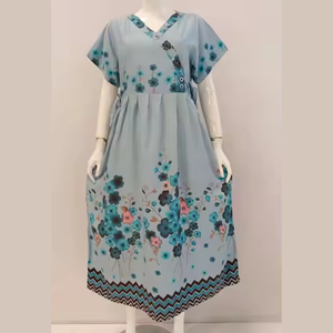 Women CHRYSANTA kimono midi dress short sleeve for casual event summer dress - Product Image 6