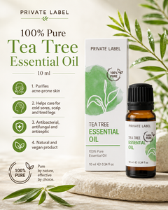 Huile Essentielle d'Arbre à Thé 100% Pure 10ml Marque Privée OEM |   Huile Essentielle Naturelle pour Soins de la Peau et des Cheveux |   Espagne UE - Product Image 2