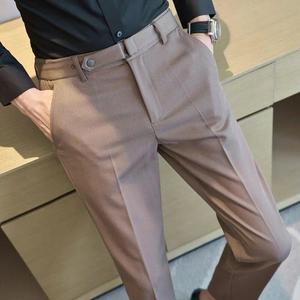 Pantalones largos ligeros informales para hombre Primavera Verano estirables rectos de negocios de cintura media pantalones formales para hombre directos desde la India - Product Image 2
