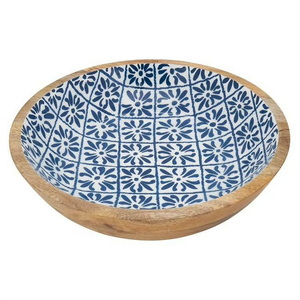 Bol en bois naturel émaillé multicolore imprimé pour la pièce maîtresse de comptoir de collations pour l'article décoratif à la maison - Product Image 3