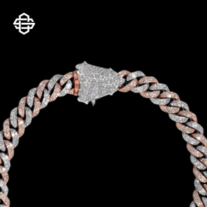 Collier à maillons cubains Hiphop en or rose avec diamant Moissanite ou CZ Bijoux rappeur de luxe en argent sterling 925 pour hommes - Product Image 5