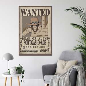 For One Piece Anime <b>Poster</b> Wanted Portgas D. Ace - Product Image 2