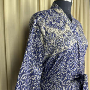 Women's Wool Blend Winter <b>Kimono</b> Cozy Floral <b>Cardigan</b> Dressing Loungewear Handmade Warm Jacket for Mom Short Robe Perfect Gift - Product Image 3