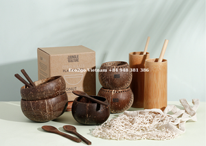 Bols en noix de coco naturels faits à la main - 100% biologiques, écologiques, réutilisables pour smoothies et salades, pour une alimentation végétalienne - Product Image 2