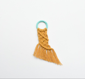 <b>Circle</b> Easy-Open Design, Boho Chic Accessory, Handcrafted Key <b>Ring</b> Handmade Macrame Keychain - Product Image 2