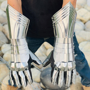 ชุดถุงมือเกราะอัศวินแบบกอธิค ชุบเงิน ขัดเงา โลหะยุคกลาง สำหรับงานศิลปะและคอสเพลย์สะสม - Product Image 6