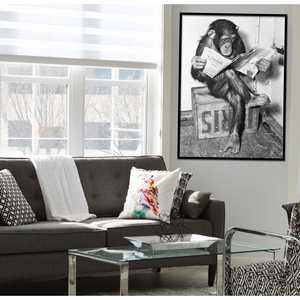 Décoration murale chimpanzé lisant un journal – Pièce décorative accrocheuse - Product Image 3