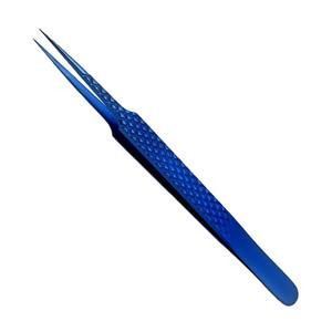 Pince à cils bleu plasma de qualité supérieure avec pointe pointue droite en acier inoxydable avec logo personnalisé pour des extensions de cils parfaites - Product Image 4