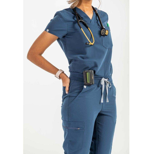 Uniformes Médicos de Alta Calidad con Cuello en V para Mujer, Conjuntos de Uniformes de Hospital Modernos, Precio Bajo de Fábrica, Tejido de Punto - Product Image 1