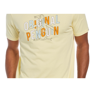 T-shirt Originale Penguin da Uomo con Grafica OPG a Maniche Corte, Giallo Banana, Taglia M - 100% Cotone Jersey 280 Grammi, Design a Tinta Unita - Product Image 4