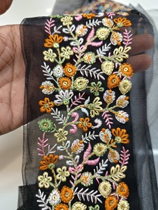 Delicate <b>Beaded</b> Embroidery Lace Trim for Evening Gowns Bridal Wear High Strength Lace <b>Curtains</b> Cushions - Product Image 6