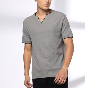 Men's Polo <b>Henley</b> Collar <b>Shirt</b> Cotton/Polyester Blend Knitted Fabric Quick Dry Anti-Wrinkle Short Sleeve Golf Embroidered Logo - Product Image 4