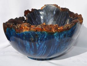 Calidad INTELIGENTE Madera y resina Comida Fruta Sopa Serverware Tazón Diseño maravilloso Redondo Más vendido Precio más bajo - Product Image 3