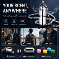 Pendentif diffuseur d'huiles essentielles en acier inoxydable Energinox, flacon de parfum rechargeable, collier aromathérapie