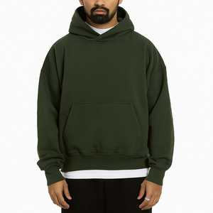 Sweat à capuche léger 100% coton pour hommes, motif solide avec couleur GSM élevée personnalisée pour l'hiver - Product Image 1