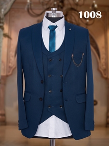 ชุดสูท3ชิ้นเสื้อเบลเซอร์แบบมืออาชีพของผู้ชาย,สูทสีพื้นขนาดใหญ่พิเศษสำหรับใส่ไปทำงานงานแต่งงาน - Product Image 3