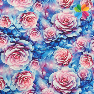 Tissu en soie 100D à impression numérique, motif floral 3D, matière douce, respirante et lisse, OEM et ODM - Product Image 1