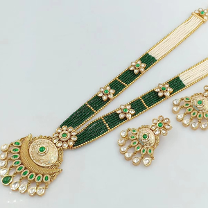 ENSEMBLE DE BIJOUX INDIENS TRADITIONNELS ET À LA MODE EN CUIVRE ENSEMBLE DE BIJOUX DE MARIAGE POUR FEMMES BOUCLES D'OREILLES ET COLLIER - Product Image 1