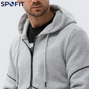 Sweat à capuche personnalisé pour homme, en molleton de coton teint uni, 400 GSM, poids lourd, avec logo brodé, modèles pull-over et zippé intégral, idéal pour l'hiver - Product Image 3