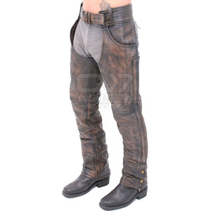Dernière conception de chaps en cuir de haute qualité pour hommes utilisation en extérieur respirant en gros lavé chaps en cuir pour hommes - Product Image 1