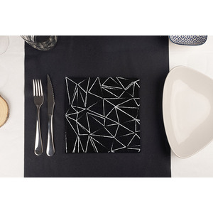 Serviettes imprimées funky noires 40x40cm 70gsm 600 pièces B2B - Product Image 2