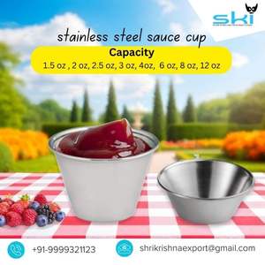 Unique Collection Reusable Small Chutney Bowls for Dip Ketchup Spices Starters Condiments Stainless Steel Sauce Cups - Product Image 3
