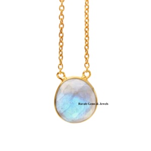 Tốt Nhất Bán Chính Hãng 925 Bạc Cầu Vồng Moonstone Chữa Bệnh Pha Lê Vermeil Eternity Ban Nhạc Trang nhã Chuỗi 18-Inch Mặt Dây Chuyền Quà Tặng - Product Image 1