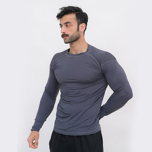 Entrenamientos de gimnasio de alto rendimiento Entrenamiento al aire libre Correr Poliéster Spandex Activewear Zip Compresión Camisa de manga larga para hombres - Product Image 3