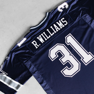 Camiseta de fútbol americano retro de malla personalizada al por mayor, totalmente sublimada, transpirable, de secado rápido, 100% algodón, manga corta - Product Image 4