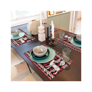 Plain Weave <b>Pink</b> Daffodil Cotton <b>Table</b> Mats GOTS Certified 13x18 Inches 200 GSM Embroidered Anti-Fade OEM Offered From Panipat - Product Image 2