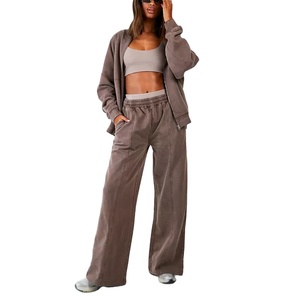 Survêtement surdimensionné pour femmes le plus vendu personnalisé survêtements lavés à l'acide imprimés en gros pour vêtements d'hiver décontractés 2026 - Product Image 3