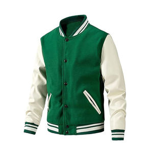 Chaqueta de béisbol de la Universidad Varsity para hombre de talla grande a la moda estilo único con parche de tela de lona Collage bordado 3D - Product Image 4